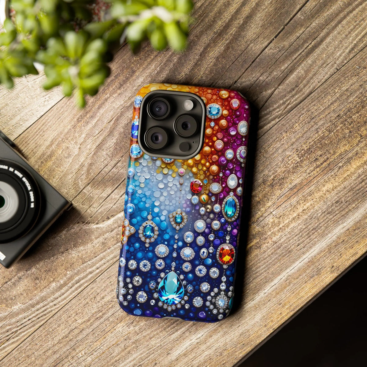 Phone case with beautiful jewels
