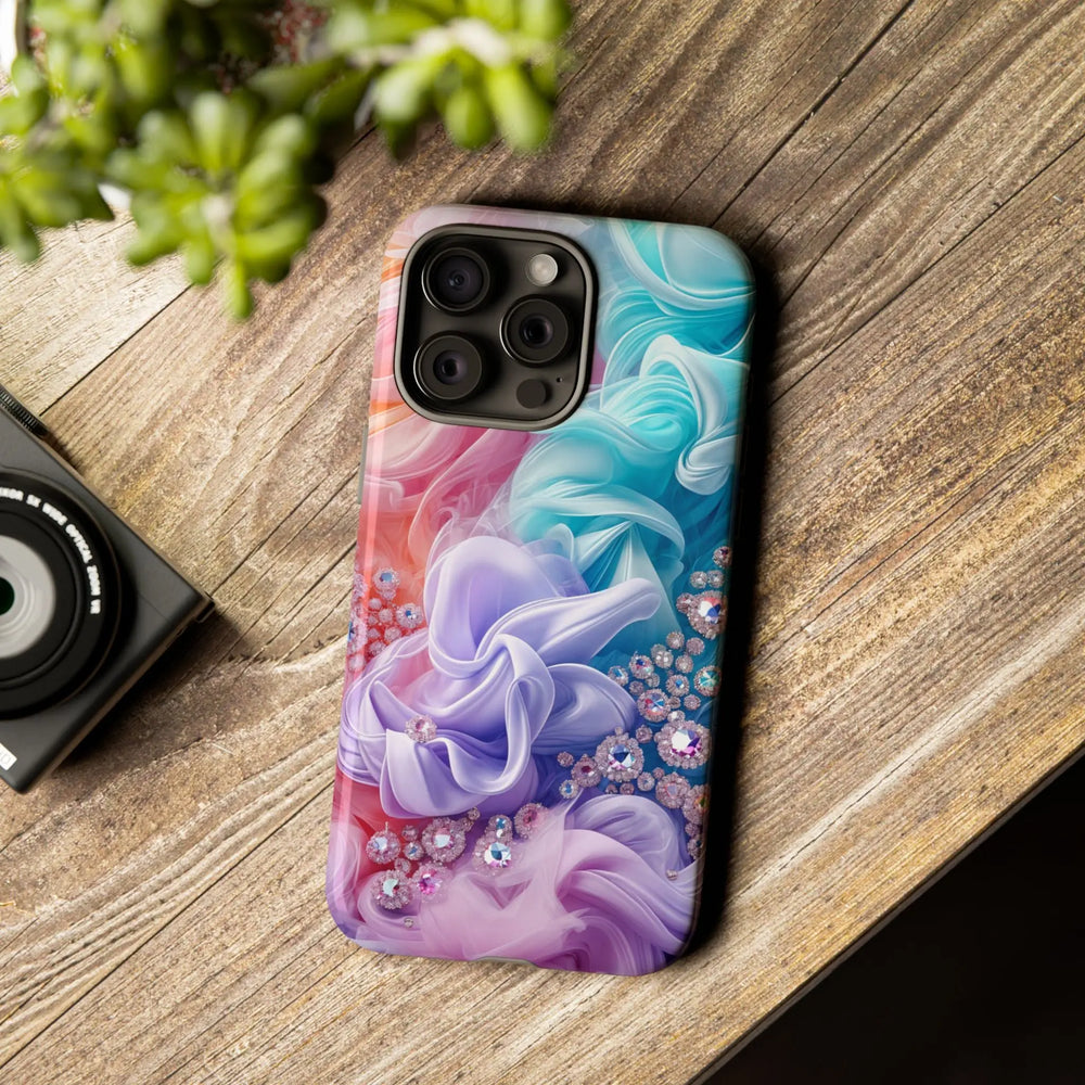 Phone Case with Jewels and Swirls of Smoke