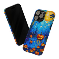 Load image into Gallery viewer, Pixel Phone Case with a Halloween Jack-O-Lantern
