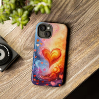Load image into Gallery viewer, Phone Case with an abstract heart set against a colorful background
