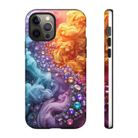 Load image into Gallery viewer, iPhone case with jewels and colorful smoke
