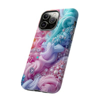 Load image into Gallery viewer, Phone case with jewels and colorfuls swirls
