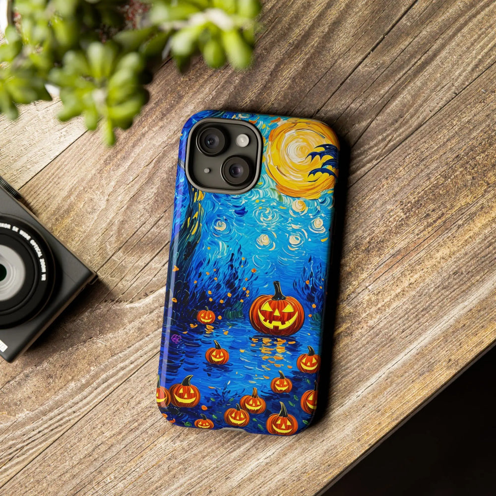 Phone Case with a Halloween Jack-O-Lantern