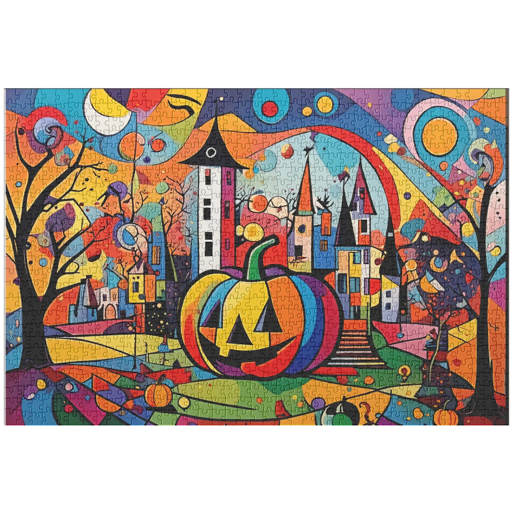 Abstract Halloween Cityscape Jigsaw Puzzle 1,000 Pieces - Print Pop Store