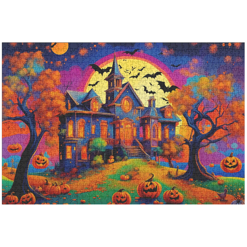 Halloween Jigaw puzzle with a haunted house