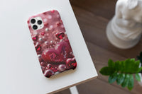 Load image into Gallery viewer, Phone Case with red 3D hearts
