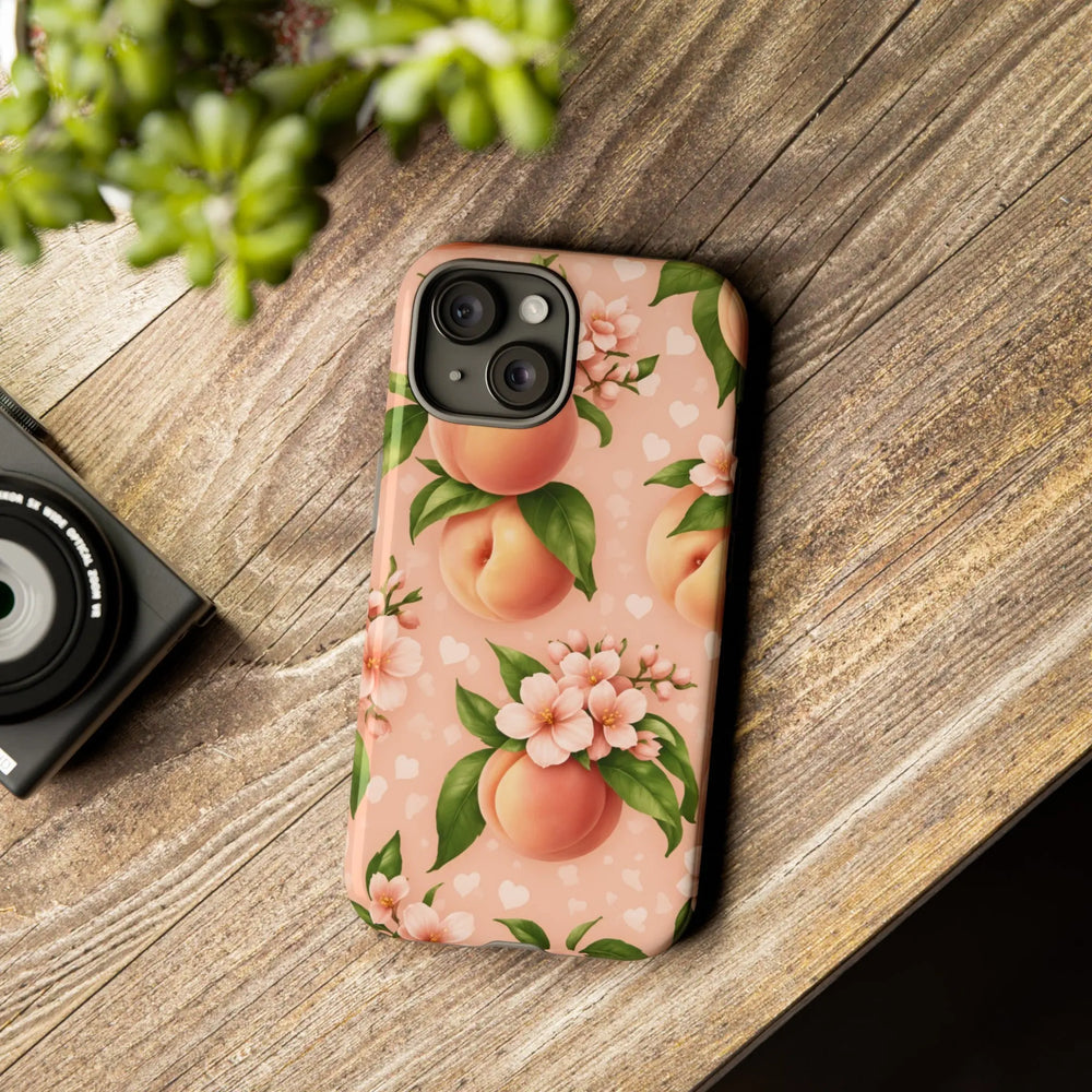 Phone case with peaches