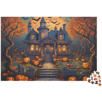Load image into Gallery viewer, Spooky Halloween Mansion Jigsaw Puzzle
