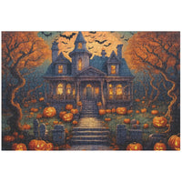 Load image into Gallery viewer, Spooky Halloween Mansion Jigsaw Puzzle
