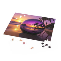 Load image into Gallery viewer, Beach Sunset Sphere Jigsaw Puzzle (120, 252, 500-Piece) - Print Pop Store

