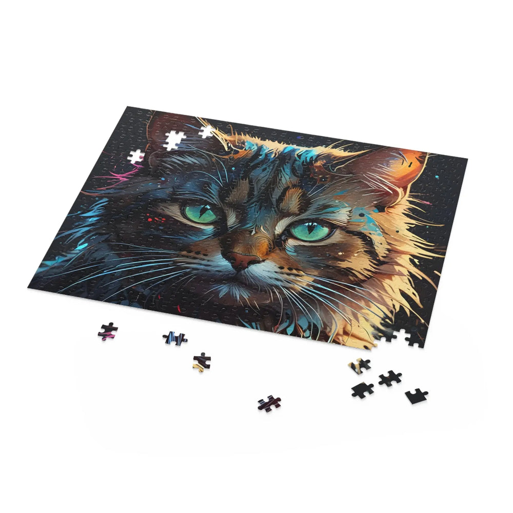 Abstract Styled Cat Jigsaw Puzzle (120, 252, 500-Piece) - Print Pop Store