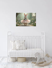 Load image into Gallery viewer, Nursery Wall Art with a Rabbit in a Tutu set in a nursery
