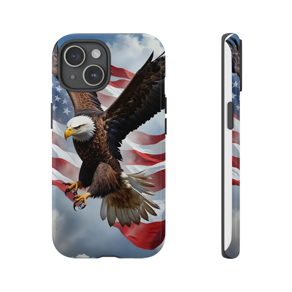 Patriotic American Flag and Eagle Tough Phone Case