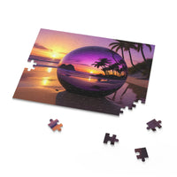 Load image into Gallery viewer, Beach Sunset Sphere Jigsaw Puzzle (120, 252, 500-Piece) - Print Pop Store
