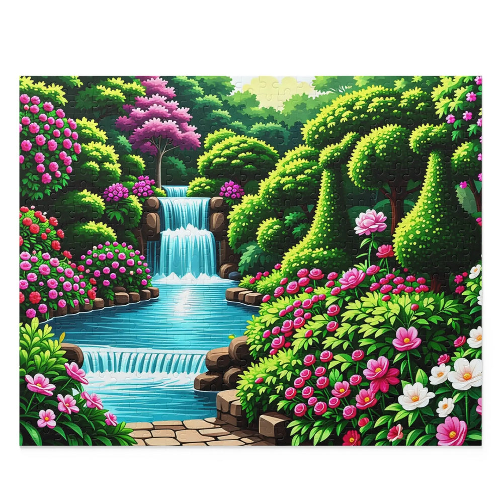 Beautiful Waterfall Garden Jigsaw Puzzle