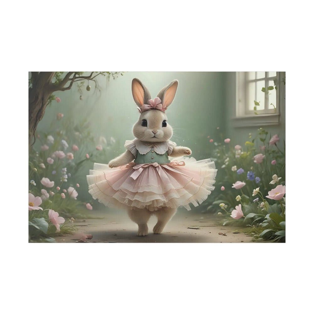 Nursery Wall Art with a Rabbit in a Tutu set in a nursery