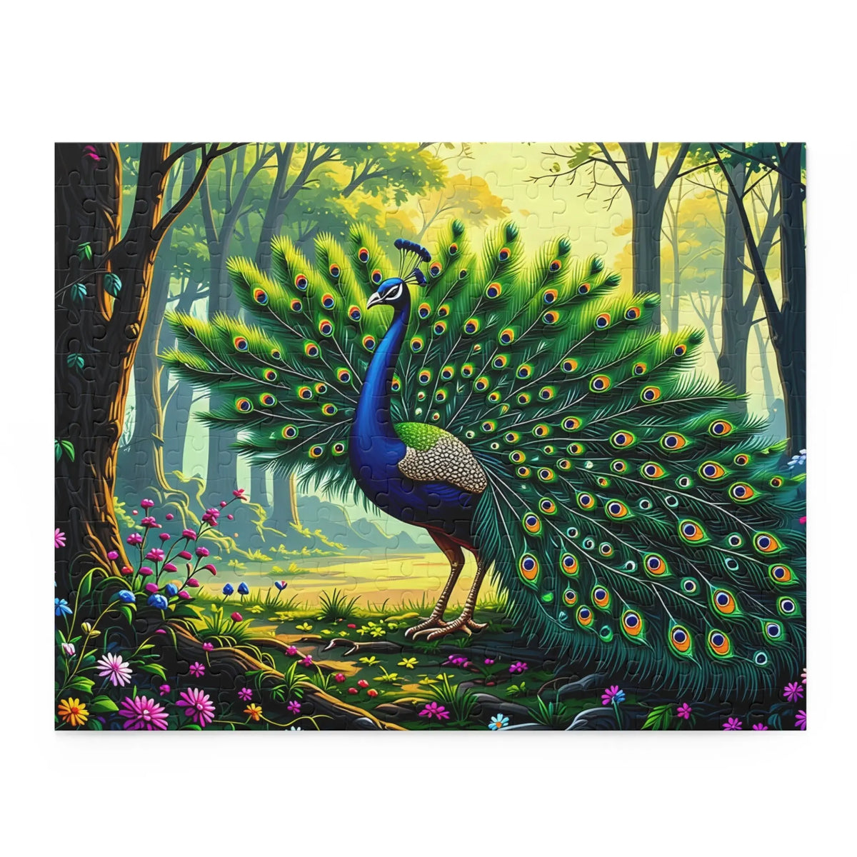 Majestic Peacock Jigsaw Puzzle (120, 252, 500 Piece) - Print Pop Store